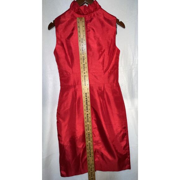 JESSICA HOWARD RED SLEEVELESS RUFFLE TRIM‎ NECKLINE DRESS Size 6 NWT - Picture 8 of 12